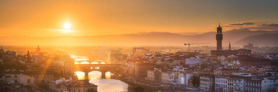 views of florence at sunset
